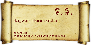 Hajzer Henrietta névjegykártya