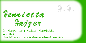 henrietta hajzer business card